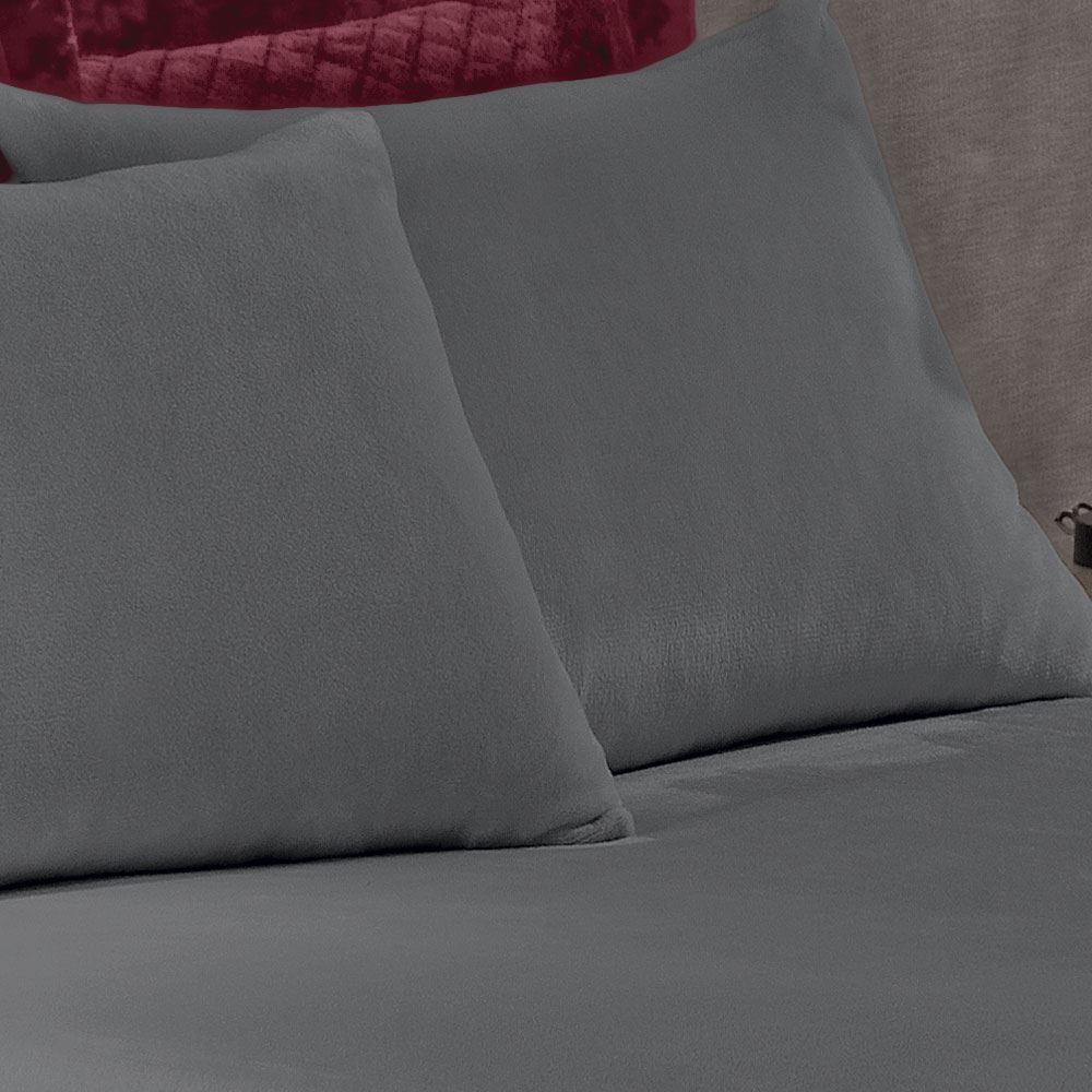 Lençol Avulso Casal com Elástico Plush Slip Havan Casa - Niquel Cinza
