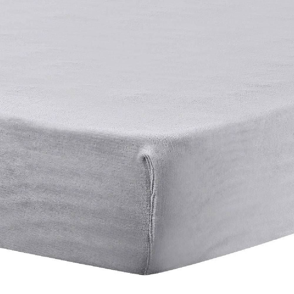 Lençol Avulso Casal Com Elástico Plush Havan Casa - Cinza Lunar