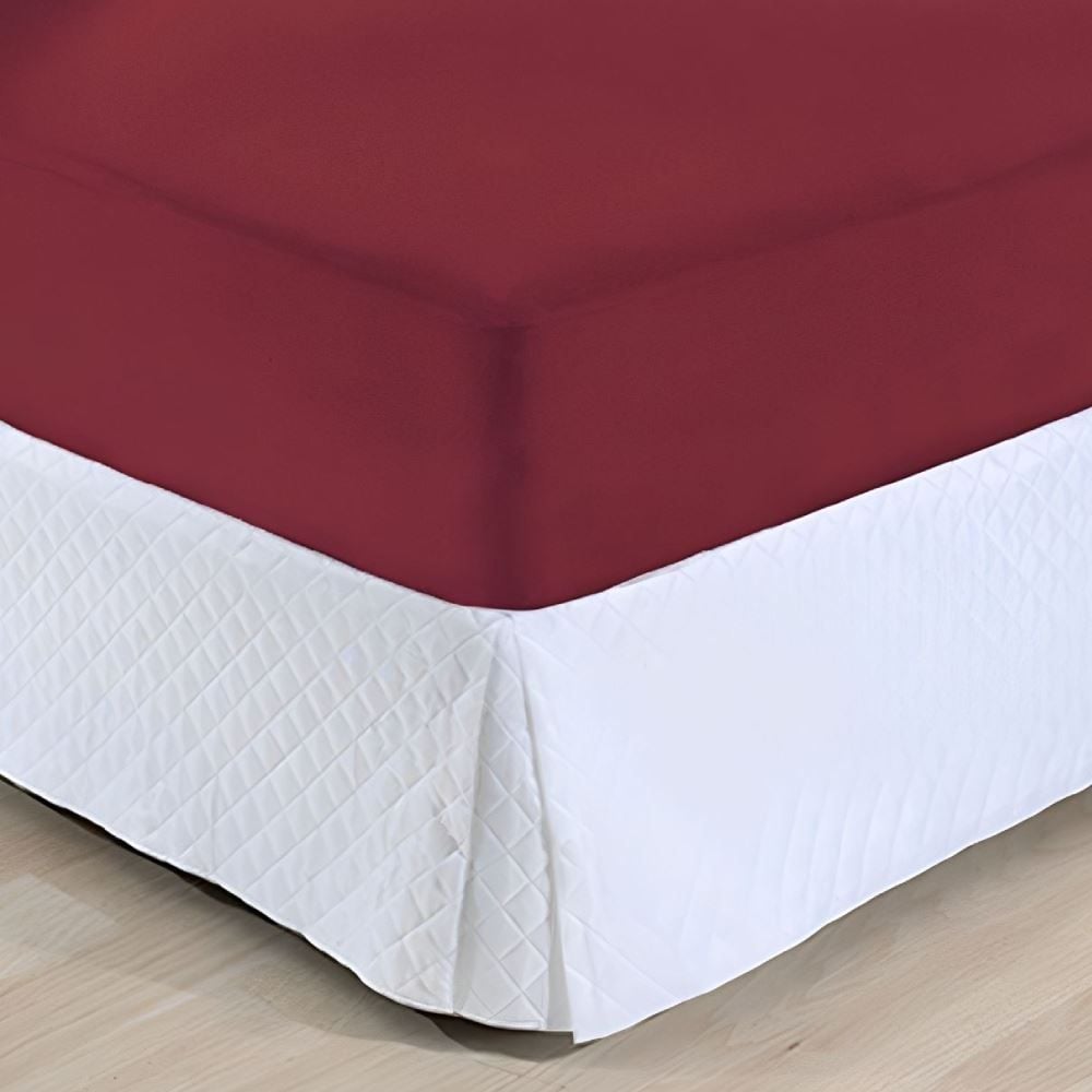 Lençol Casal com Elástico de Malha Paris - Vinho Blondstone