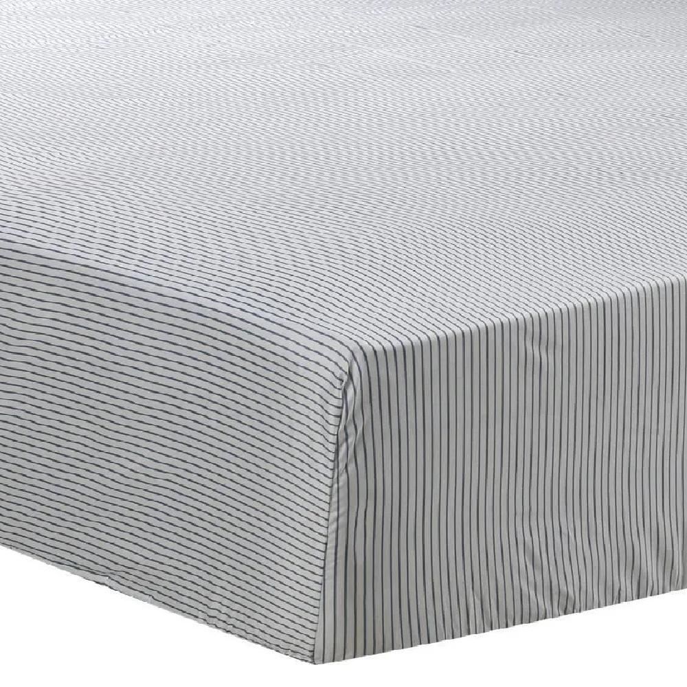 Lençol Avulso Com Elástico Casal Microfibra Havan Casa 1 Pç - Dalila Listra Azul