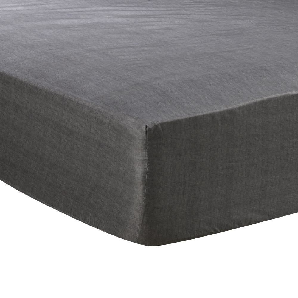 Lençol Avulso Com Elástico Casal Microfibra Havan Casa 1 Pç - Artista Textura Cinza