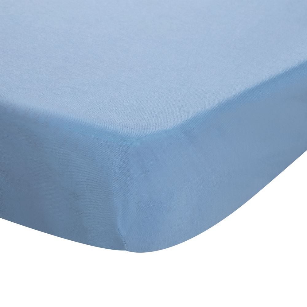 Lençol Avulso Com Elástico Para Berço Malha Yoyo Baby - Azul Nevoa