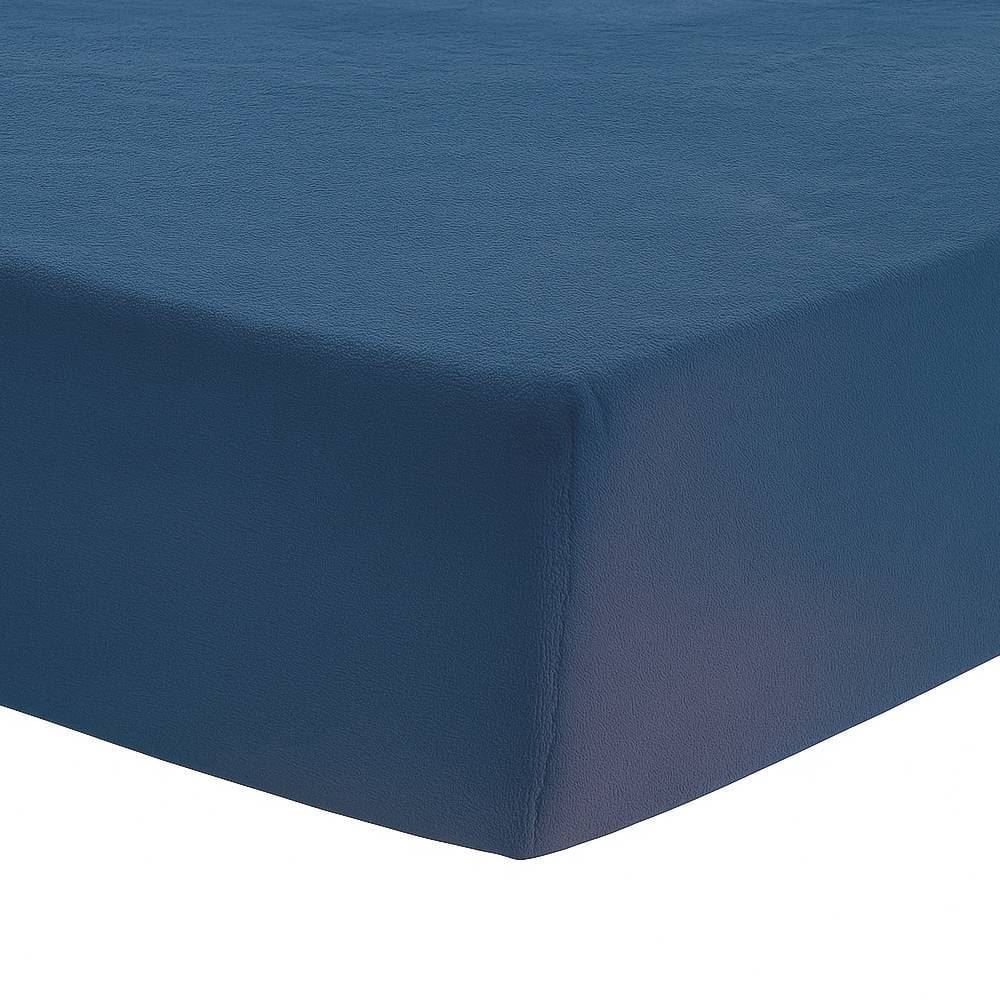 Lençol Avulso King Com Elástico Plush Havan Casa - Azul Jeans 