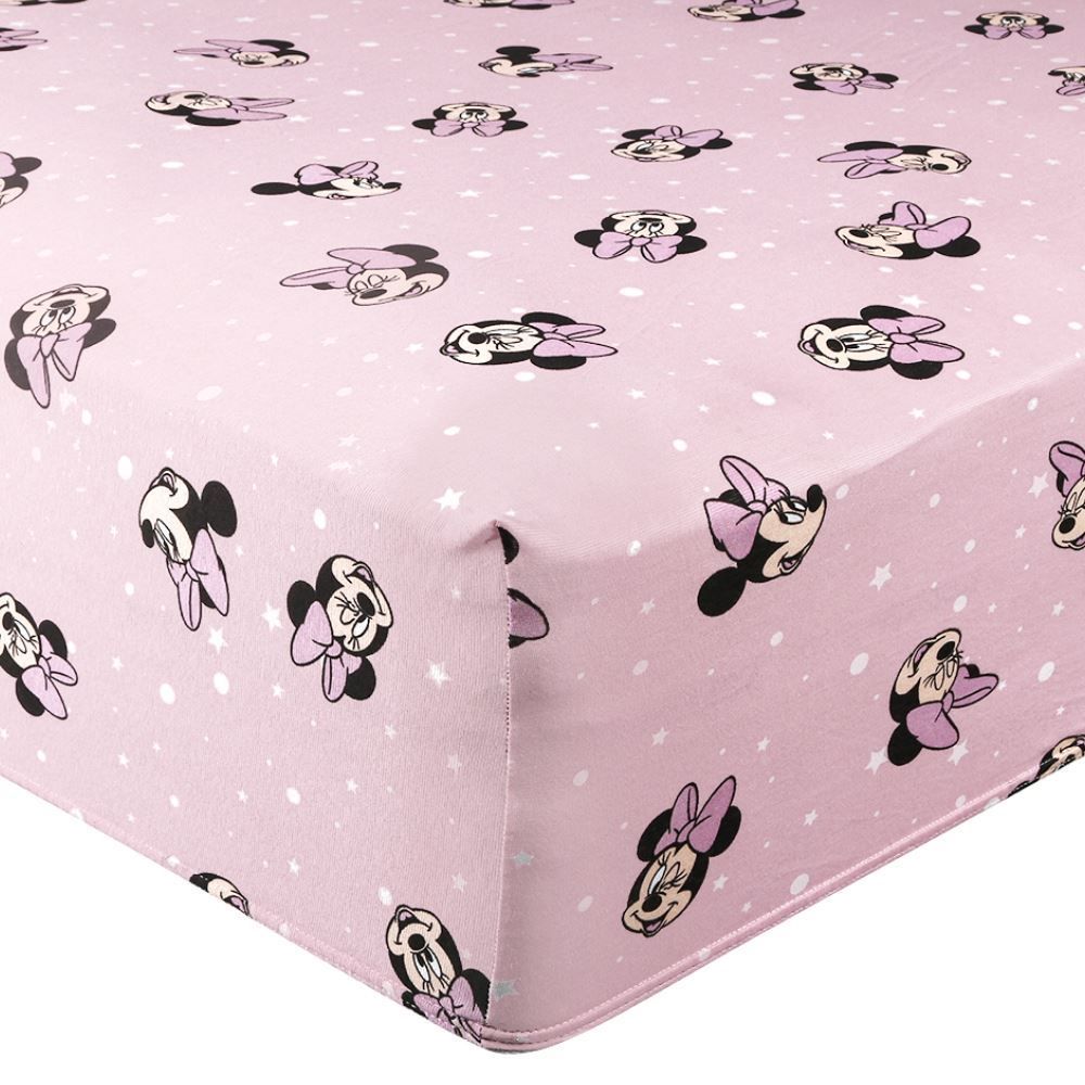 Lençol Avulso Com Elástico Solteiro Estampado Disney Portallar 1 Pç - Little Minnie