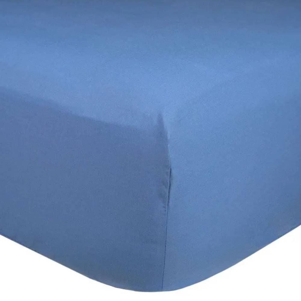 Lençol Casal Percal 100% Algodão Buona Fortuna - Azul Indigo