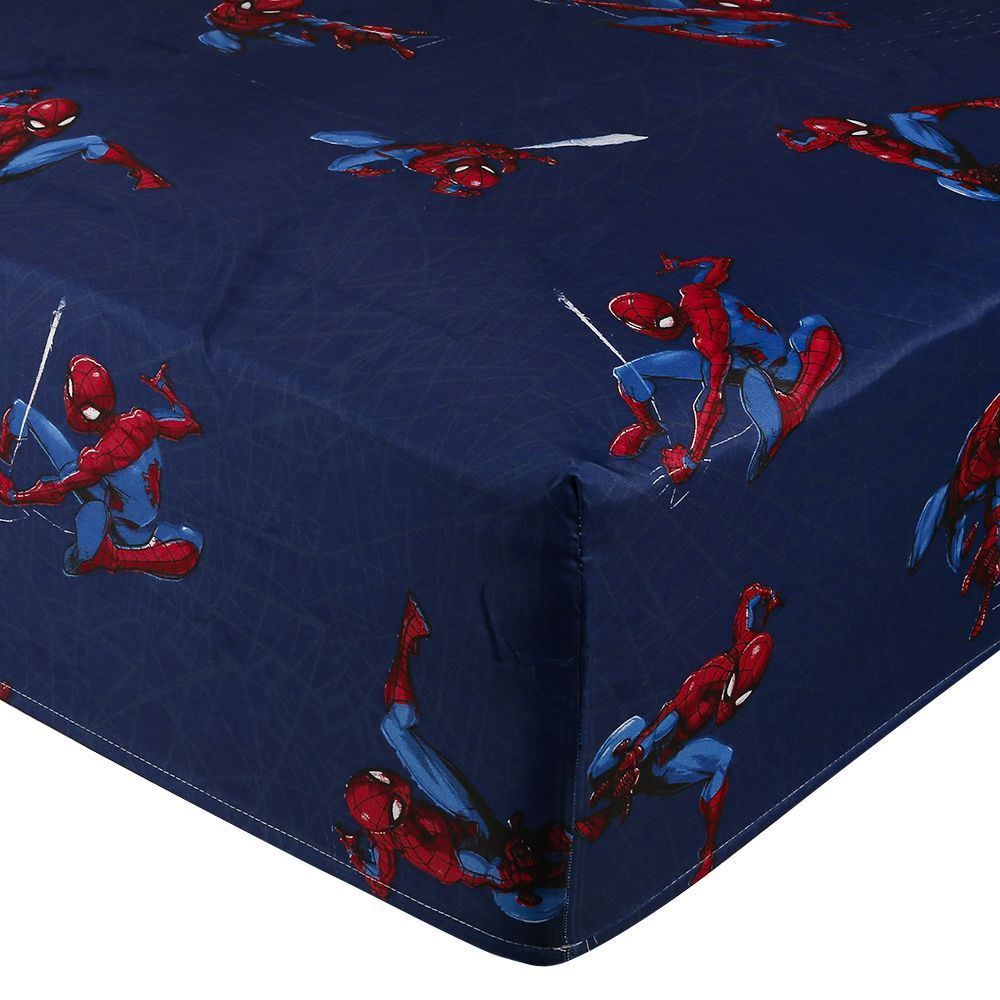 Lençol De Casal Infantil Com Elástico Disney By Hedrons - Homem aranha Teia