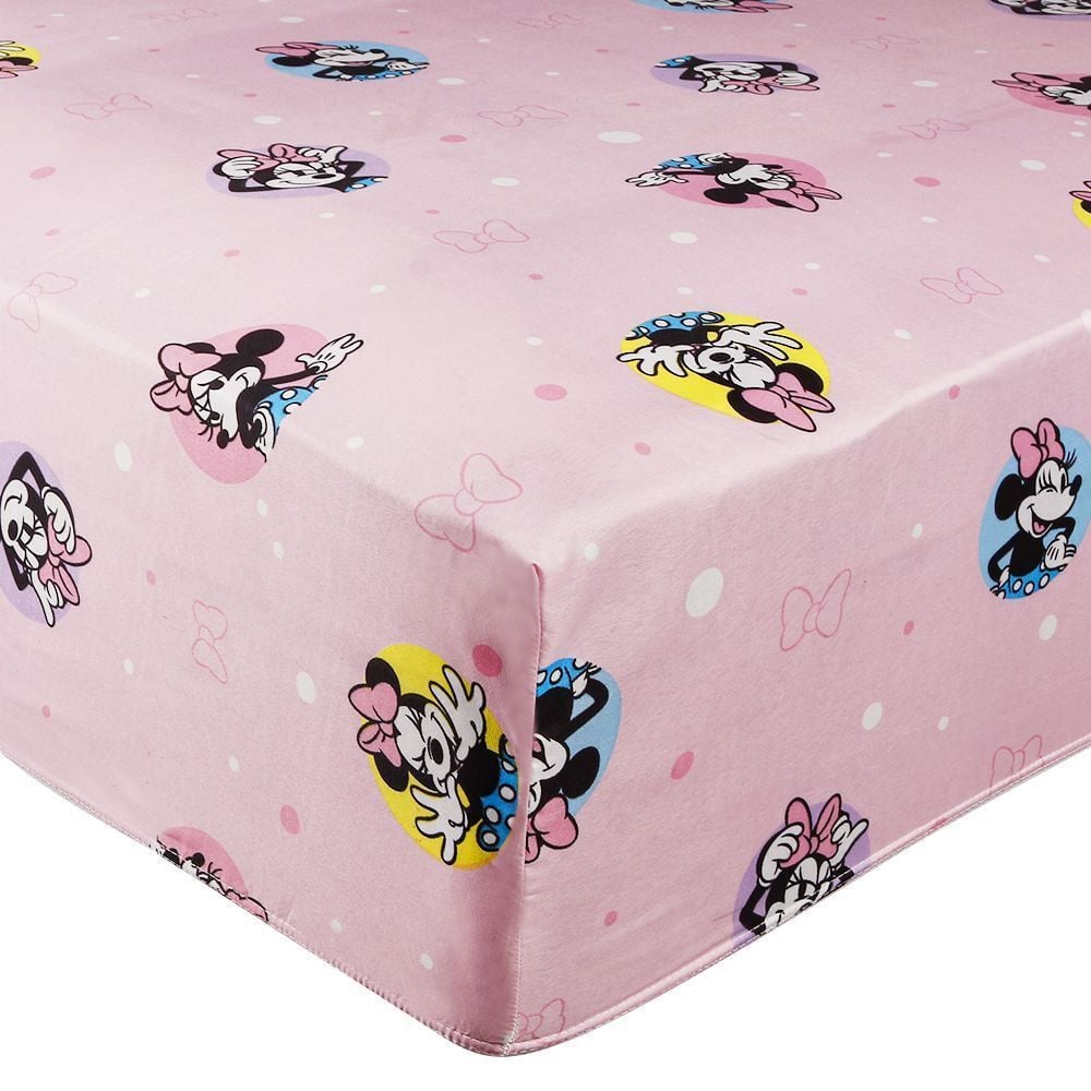 Lençol De Casal Infantil Com Elástico Disney By Hedrons - Minnie