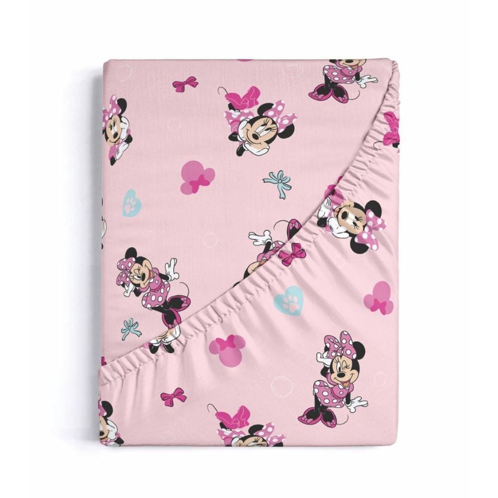 Lençol Infantil Solteiro com Elástico Disney by Hedrons - Minnie Fresh Rotativo