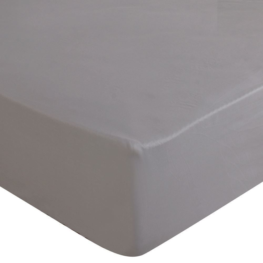 Lençol Queen Buona Fortuna com Elástico - Cinza Prata Liso