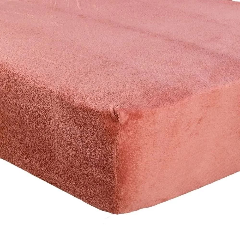 Lençol Queen com Elástico Avulso Plush Slip Havan Casa - Argila