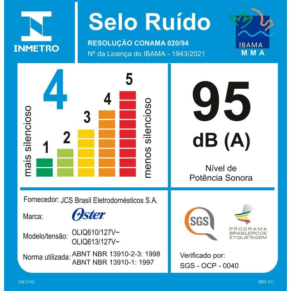 Liquidificador Oster 1400W Full 3,2 Litros OLIQ610