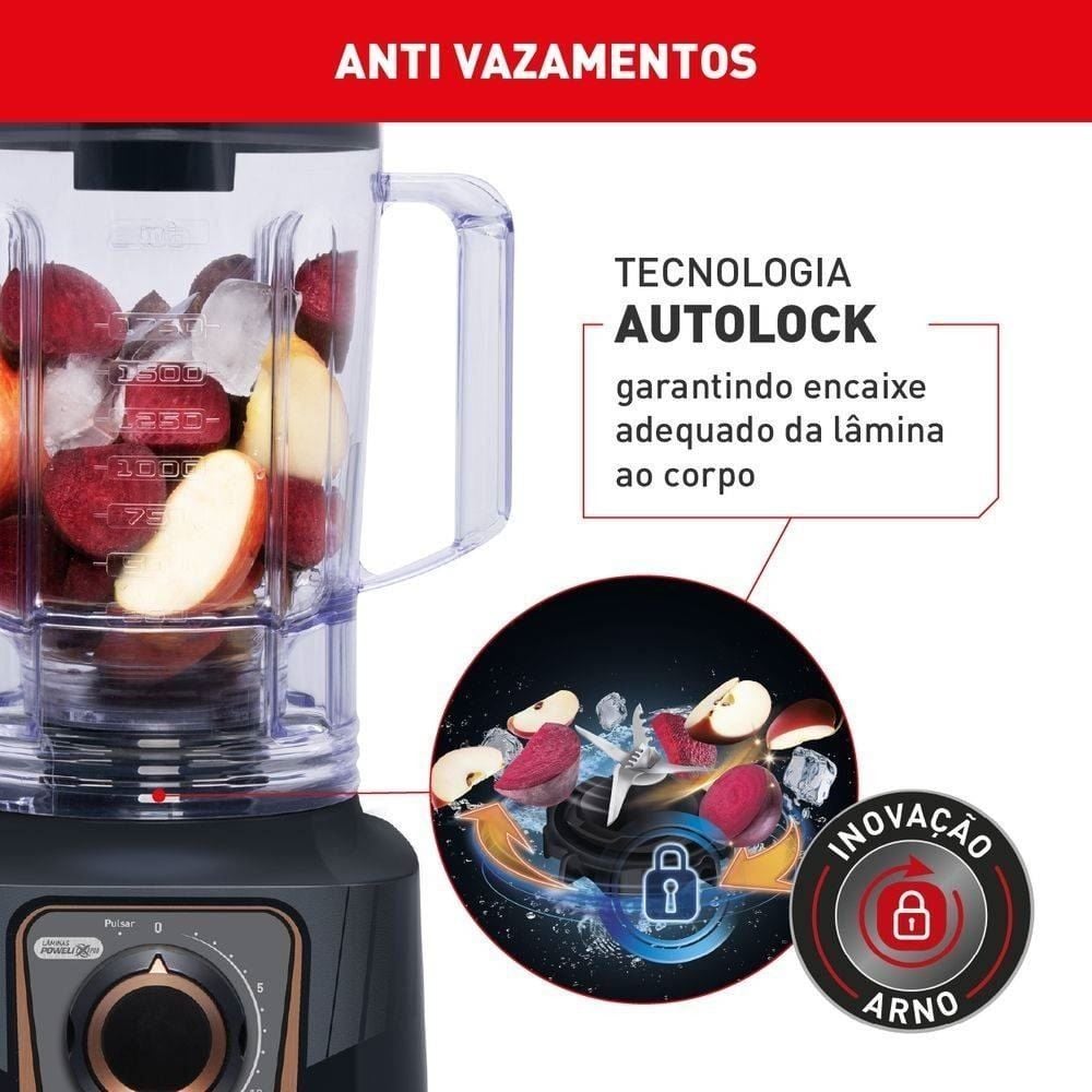 Liquidificador Arno 1400W Power Max Autolock 3,1 Litros LN81