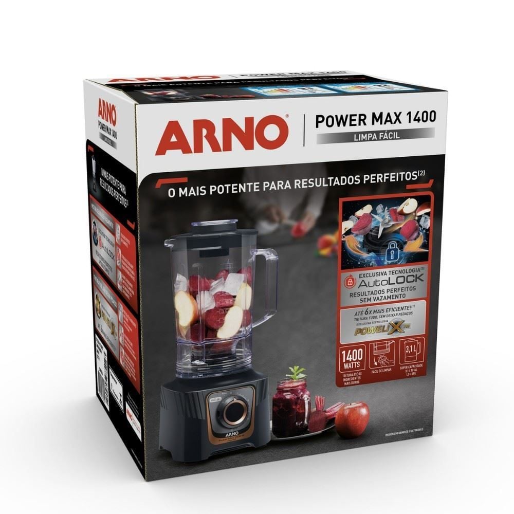 Liquidificador Arno 1400W Power Max Autolock 3,1 Litros LN81