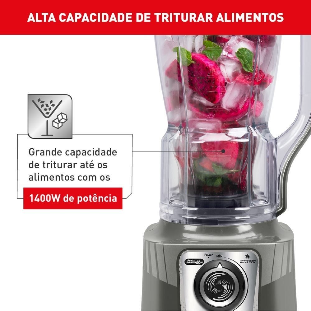 Liquidificador Arno Powermax XXL 1400W Cinza LN87