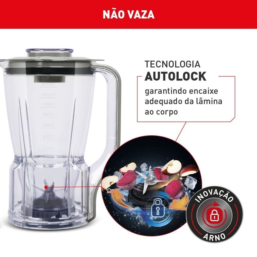 Liquidificador Arno Powermax XXL 1400W Cinza LN87