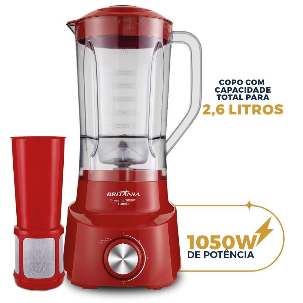 Liquidificador Diamante 800 Vermelho Britânia