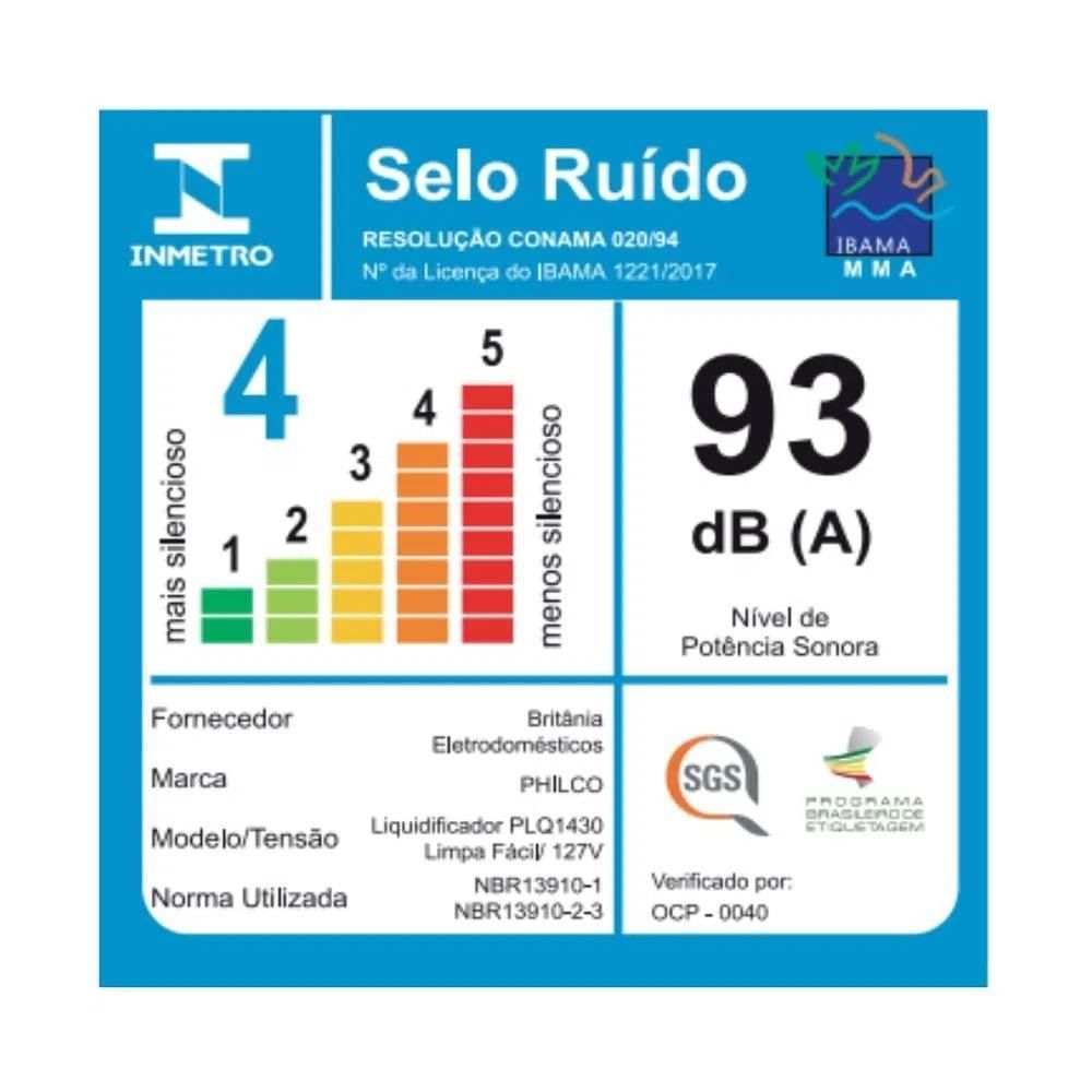 Liquidificador Philco Pro Maxx Limpa Fácil 3L 1400W PLQ1430P