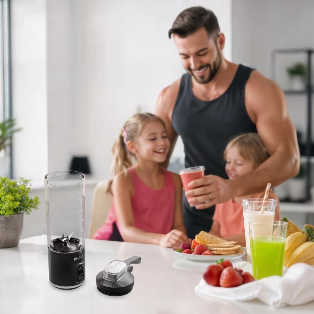 Liquidificador Portátil Philco 700Ml Sem Fio 120W Plq01a