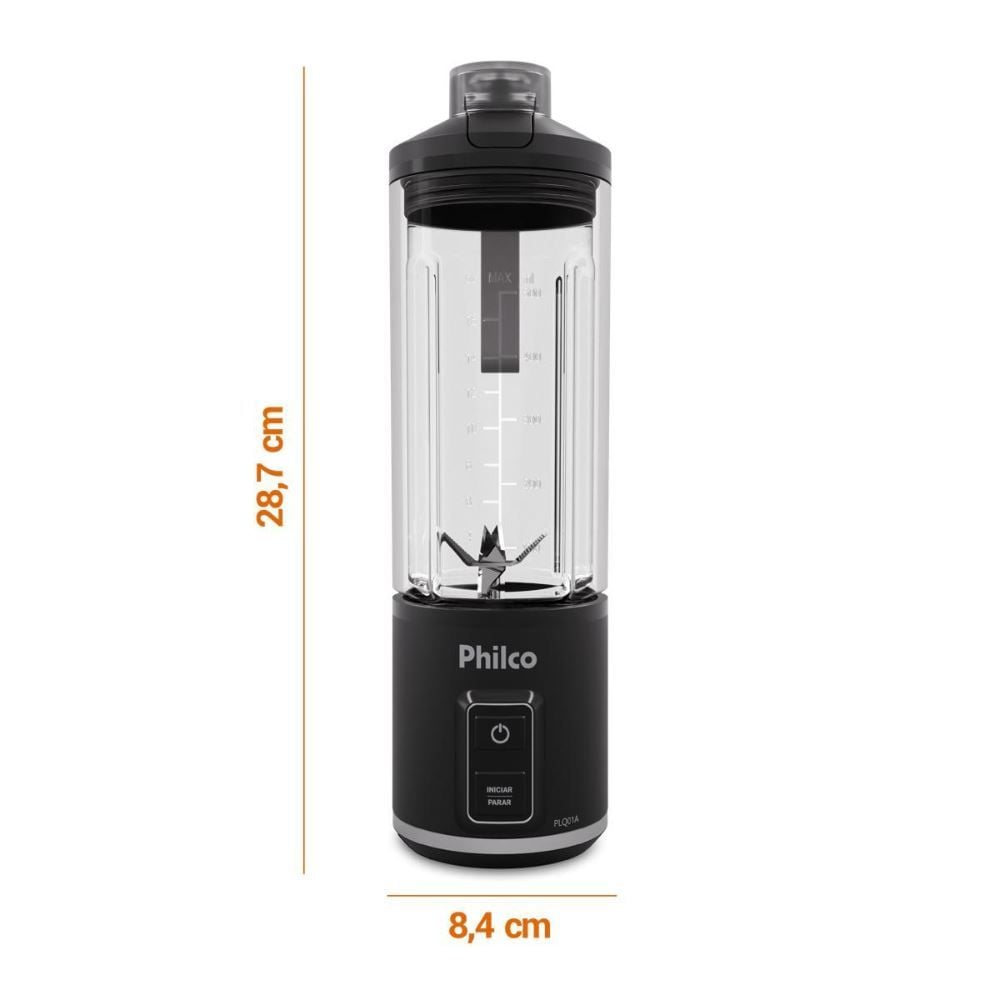 Liquidificador Portátil Philco 700Ml Sem Fio 120W Plq01a