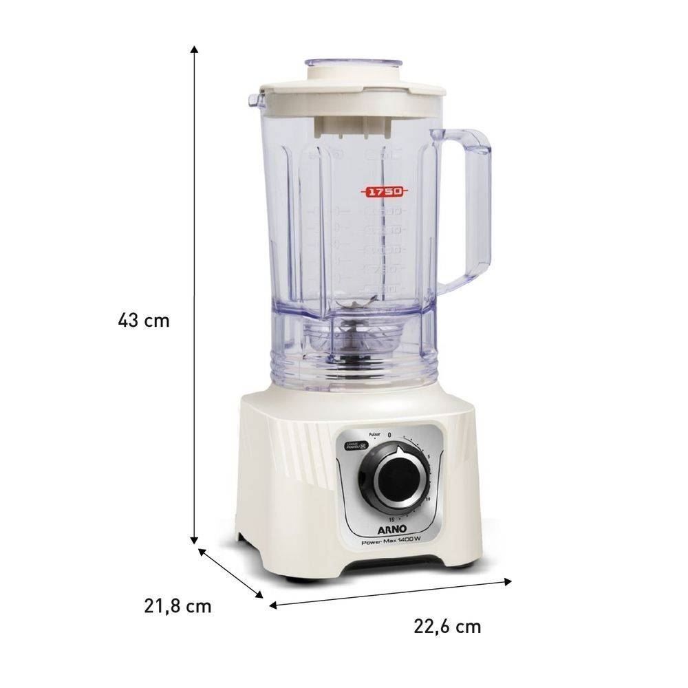 Liquidificador Powermax Arno 1400W Marfim 3,1 Litros LN64