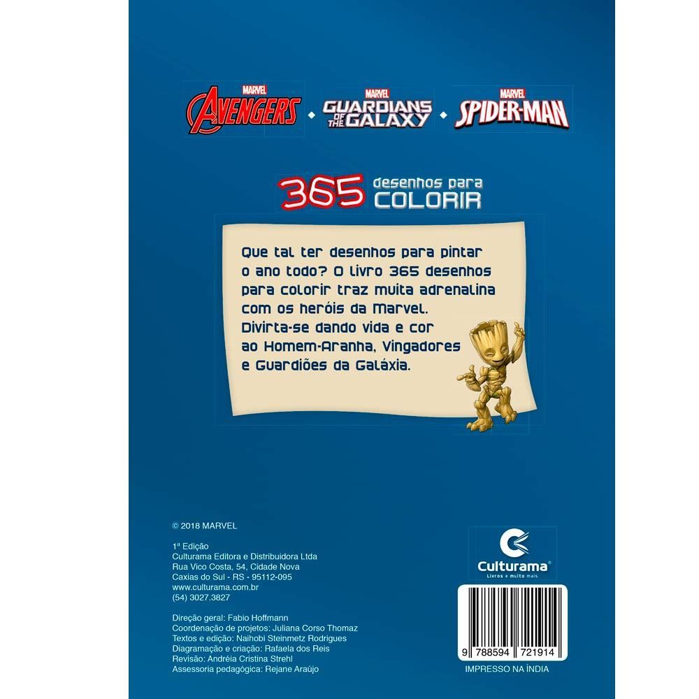 Livro 365 Desenhos Para Colorir Marvel - Culturama