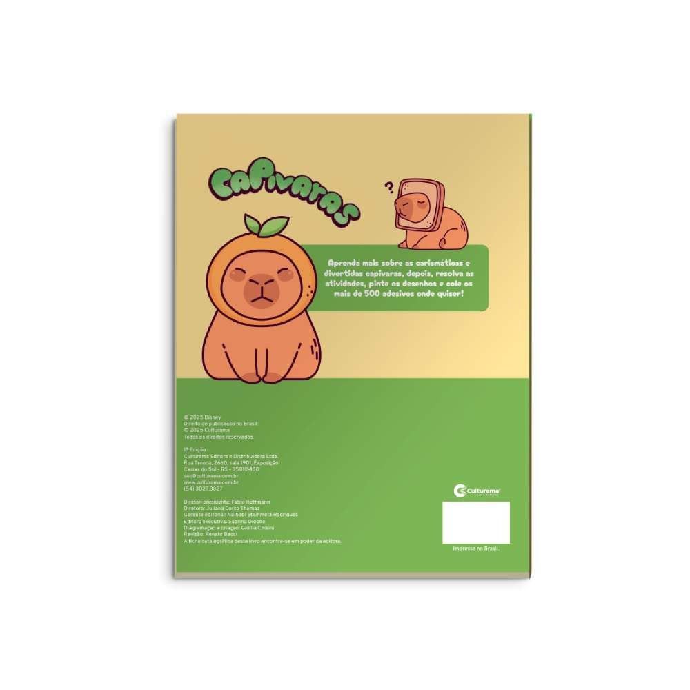 Livro 500 Adesivos Capivaras Culturama - Diversão