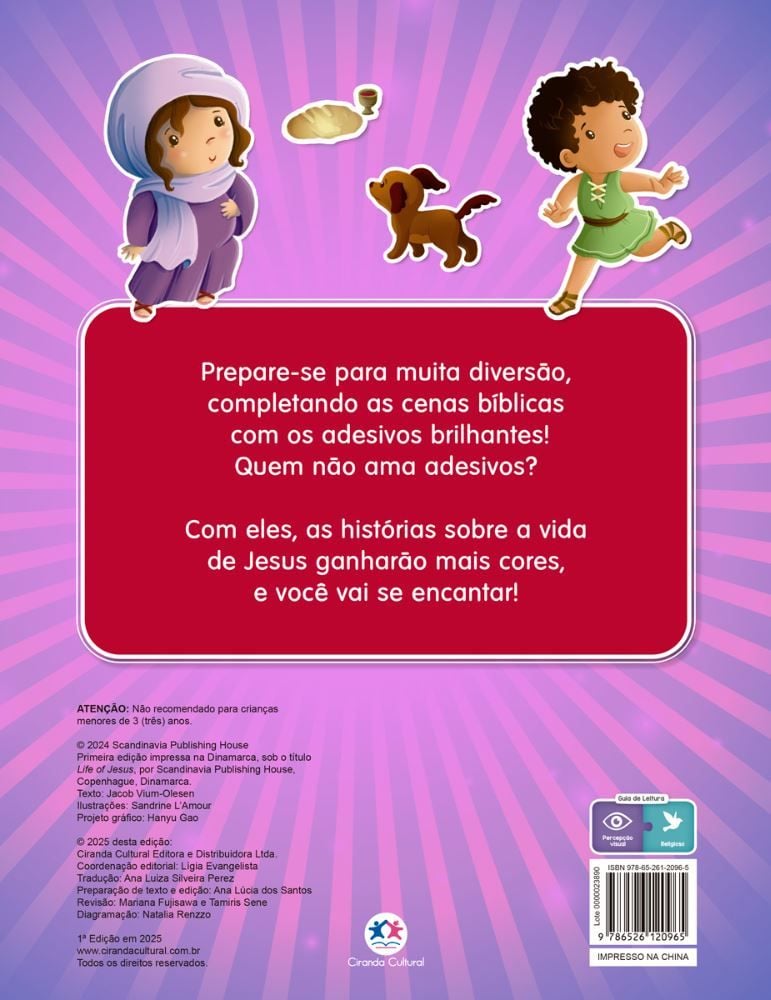 Livro a Vida de Jesus - Bíblia com Adesivos Brilhantes