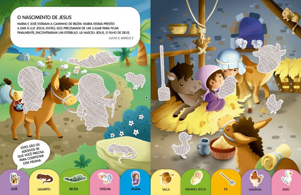 Livro a Vida de Jesus - Bíblia com Adesivos Brilhantes