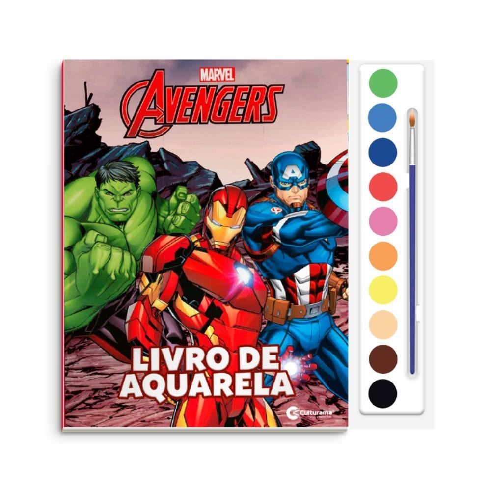 Livro Aquarela Pop Vingadores Culturama Editora - Para Colorir