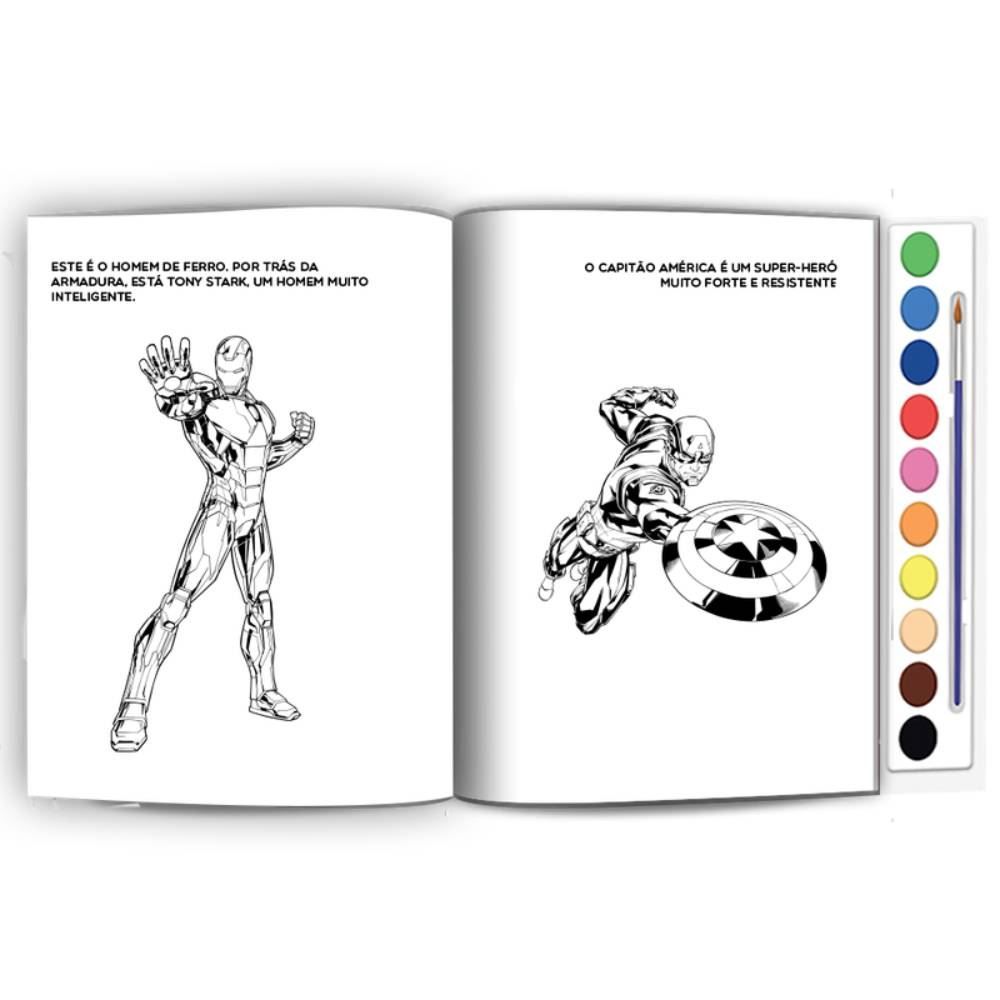Livro Aquarela Pop Vingadores Culturama Editora - Para Colorir
