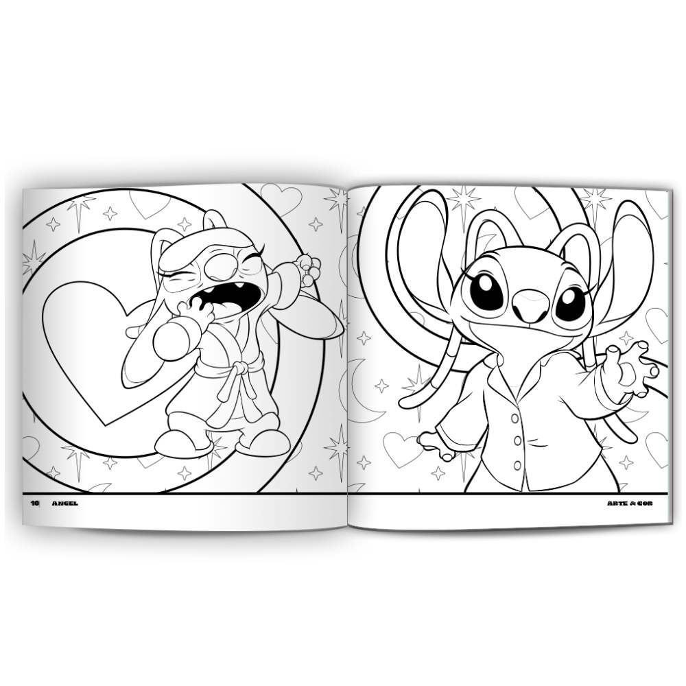 Livro Arte E Cor Angel E Stitch Culturama - Para Colorir