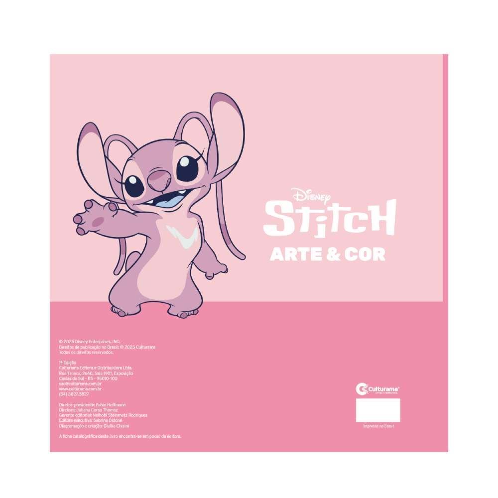 Livro Arte E Cor Angel E Stitch Culturama - Para Colorir