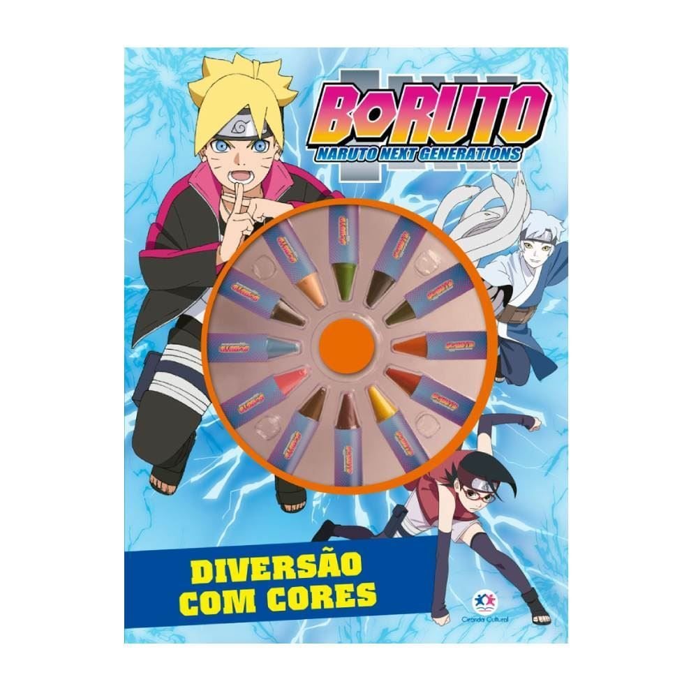 Livro Boruto com Giz de Cera Ciranda Cultural - Para colorir