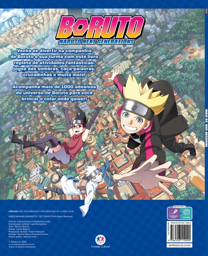Livro Boruto - Mais de 1000 Adesivos - Naruto Next Generations