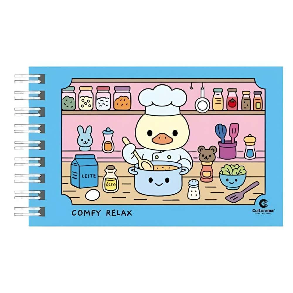 Livro Comfy Relax Azul Capa Dura Culturama - Para Colorir
