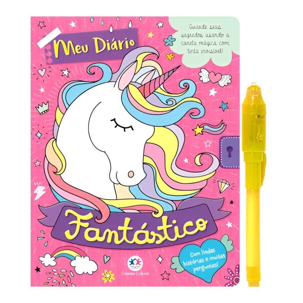 Livro Meu Diário Fantástico Ciranda Cultural - Rosa