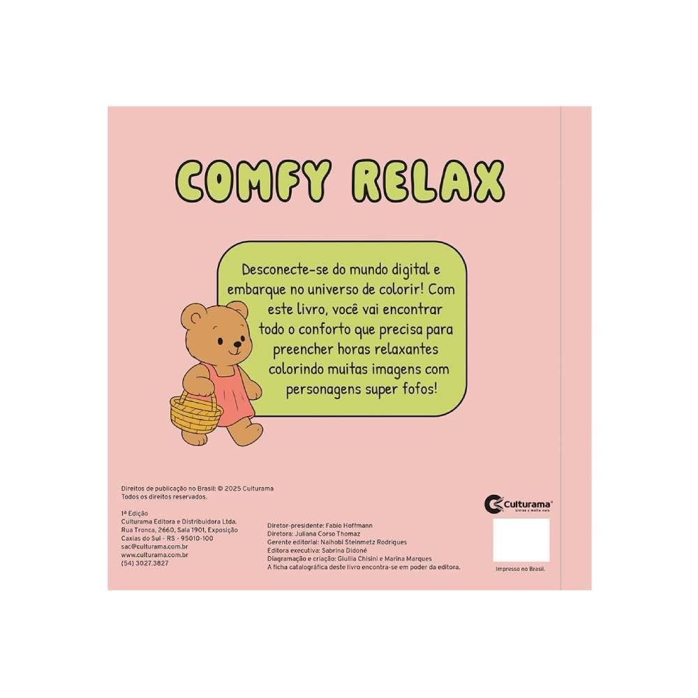 Livro Comfy Relax Pandinha Culturama - Para Colorir