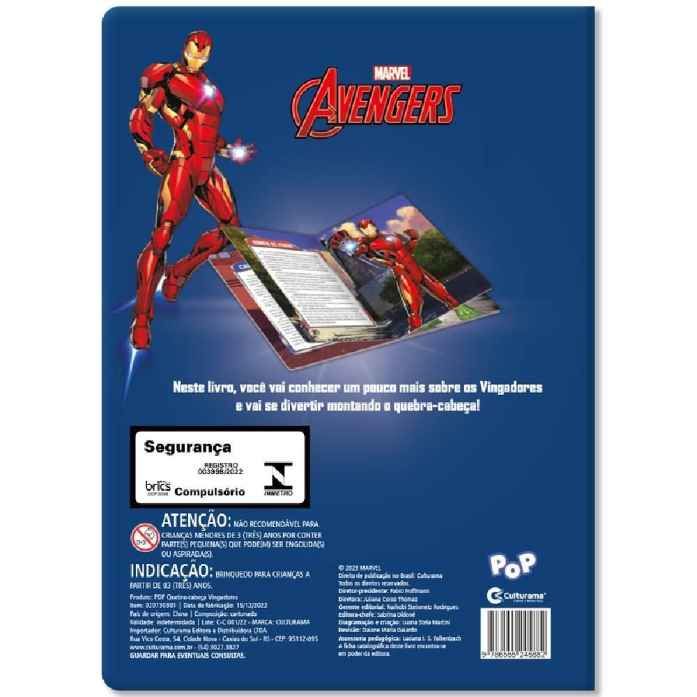Livro Pop Com Quebra Cabeça Vingadores Culturama - 20730203