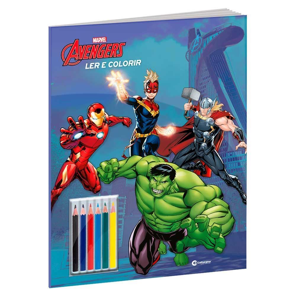 Livro Pop Gigante Ler E Colorir Com Lápis Vingadores Culturama - 020650301