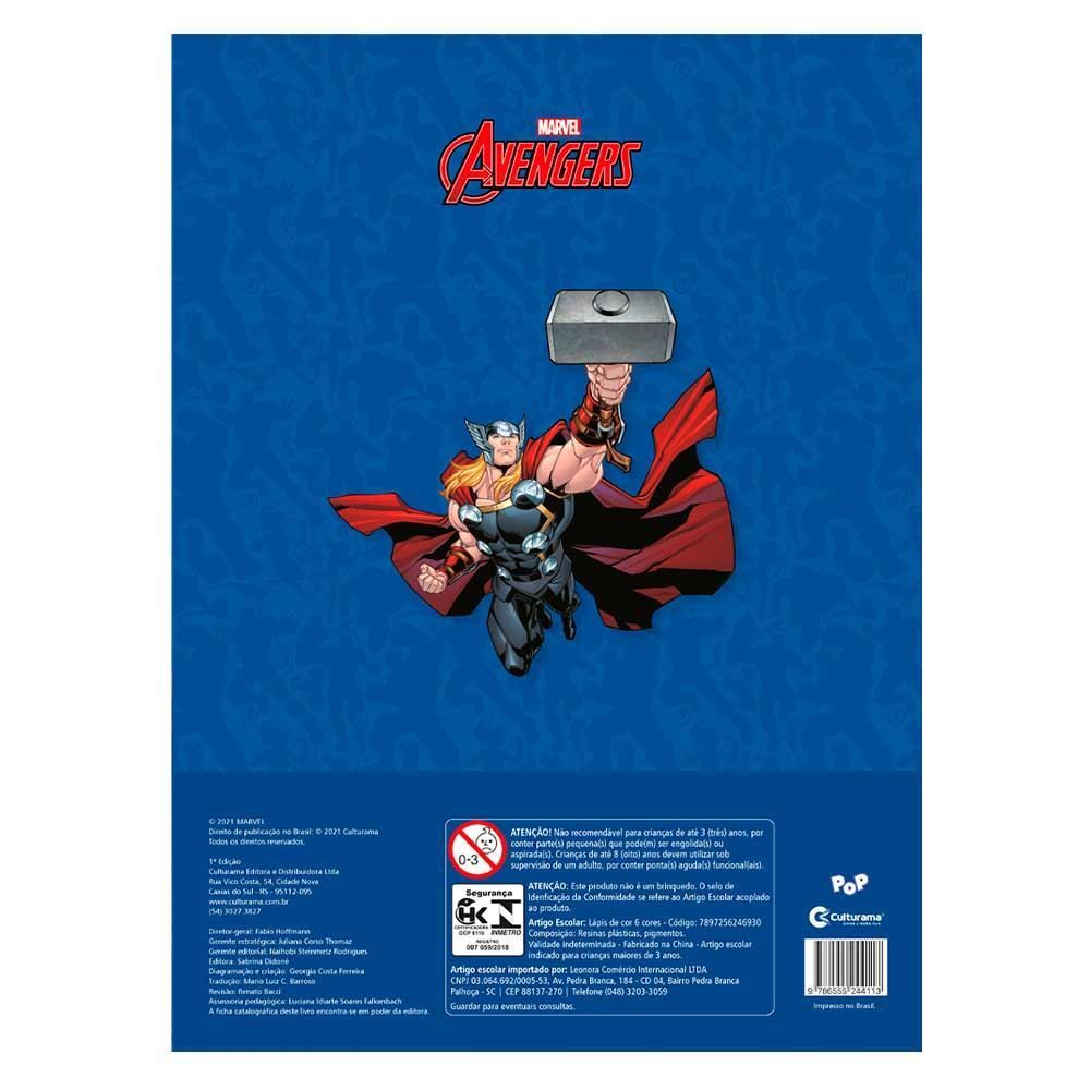 Livro Pop Gigante Ler E Colorir Com Lápis Vingadores Culturama - 020650301