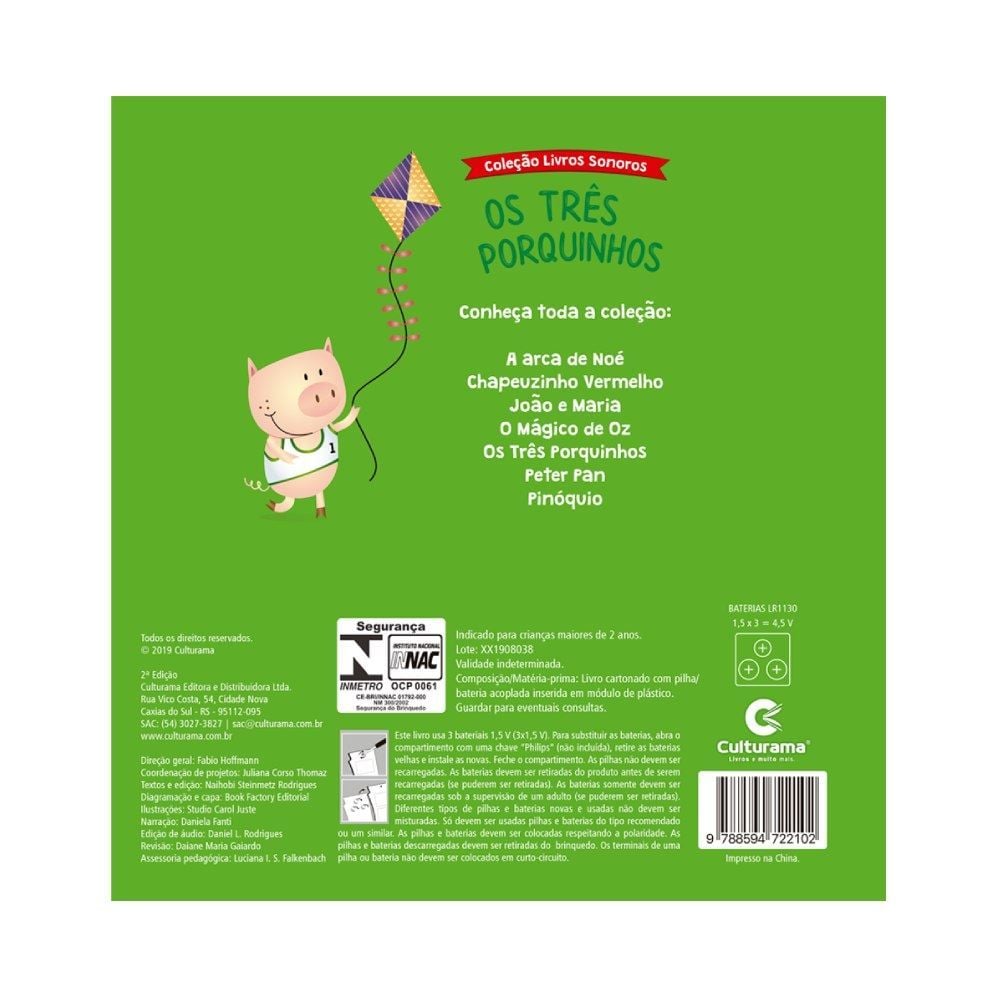 Livro Sonoro Os Três Porquinhos - Culturama