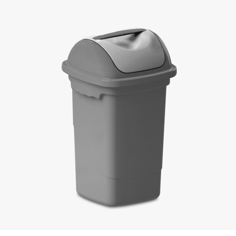 Lixeira Basculante Plástico Plasvale 14 Litros - Cinza