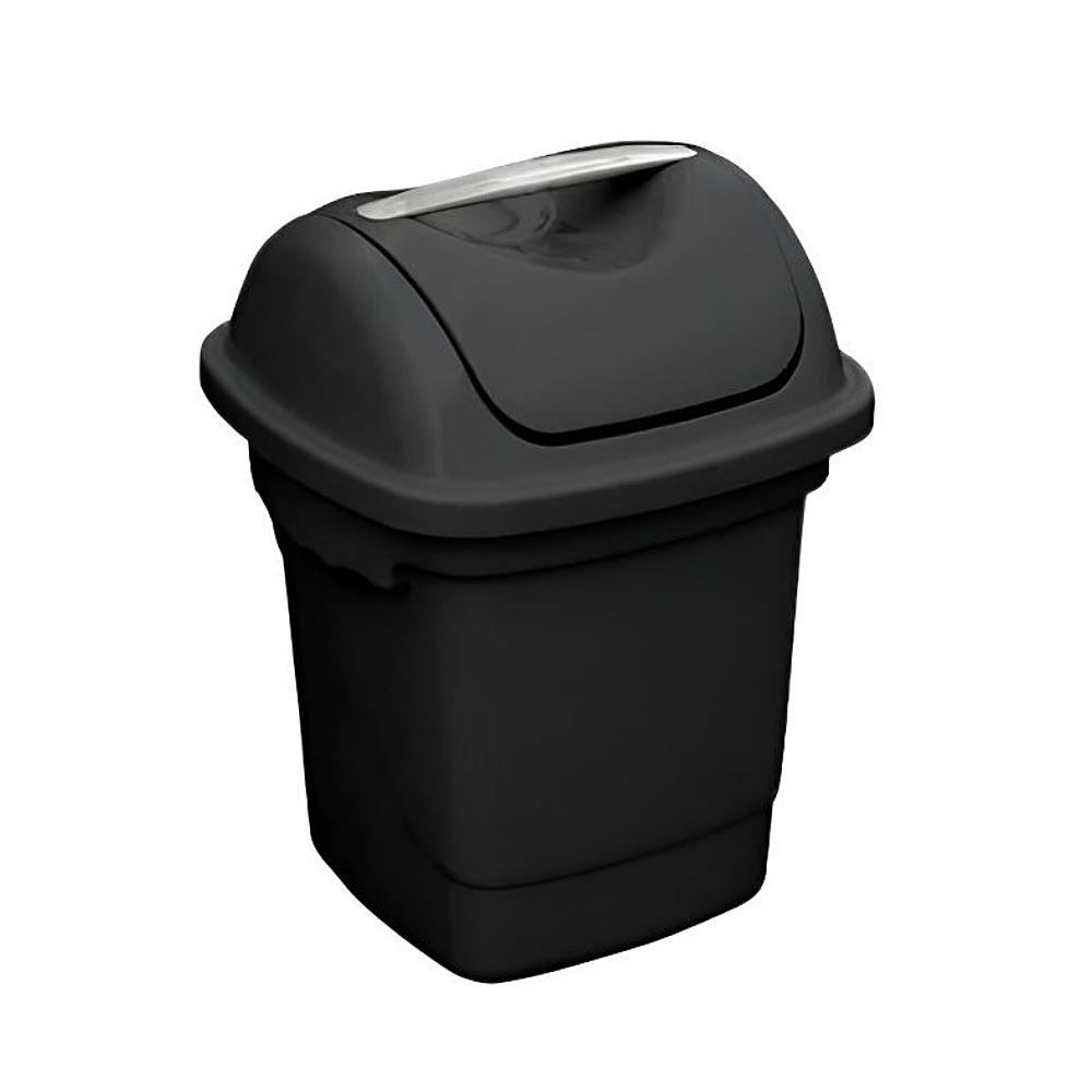 Lixeira Basculante Plasvale 10 Litros - Preto