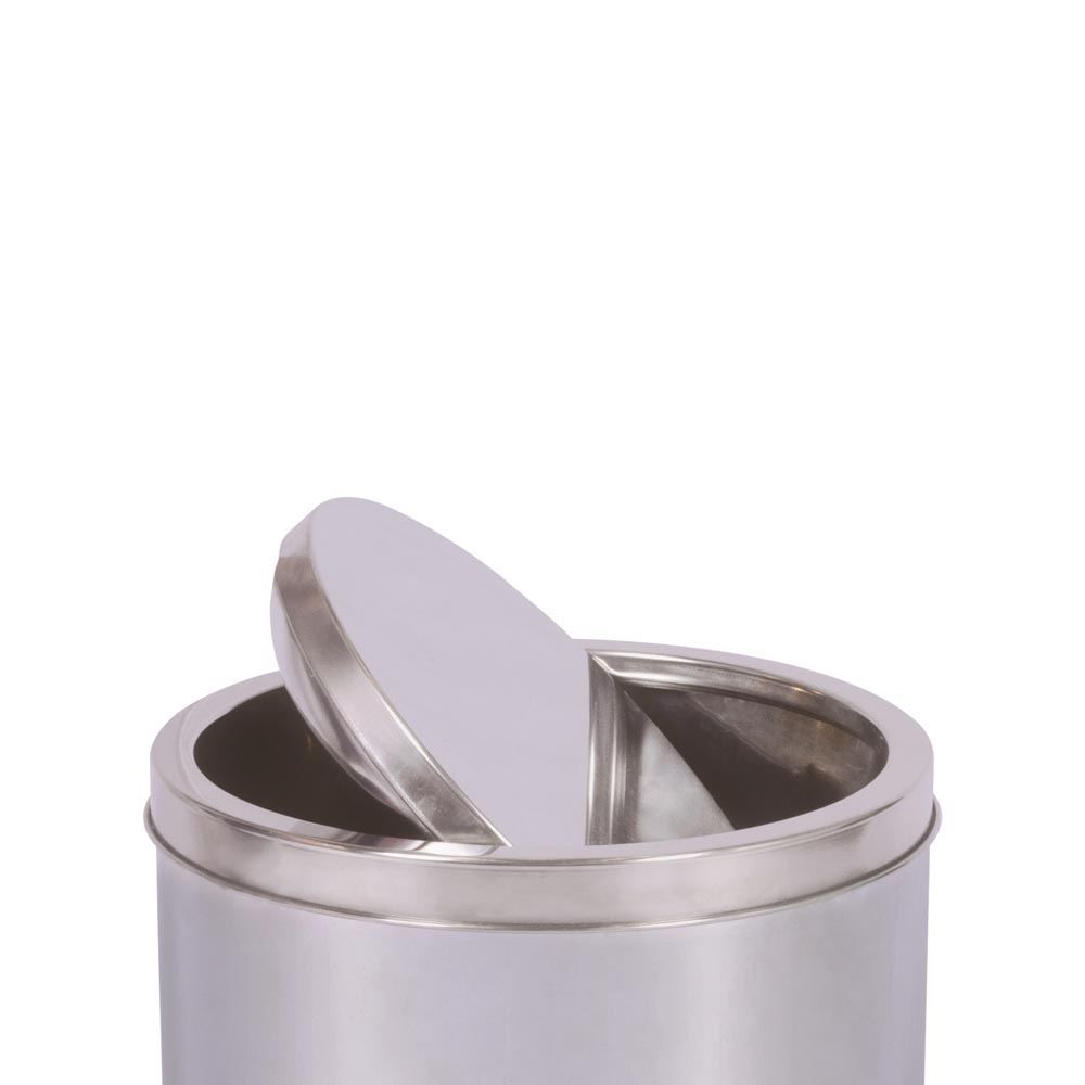 Lixeira Basculante Redonda Inox Mor - 5 Litros