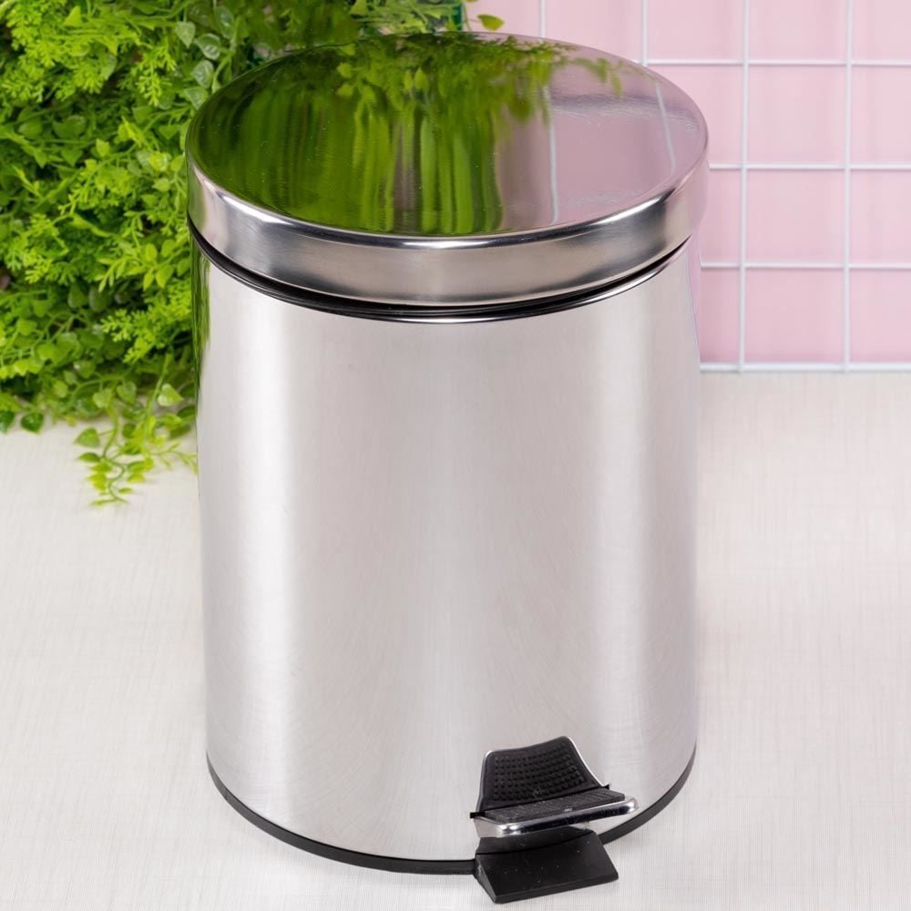 Lixeira Redonda com Pedal Havan Casa 5 Litros - Inox