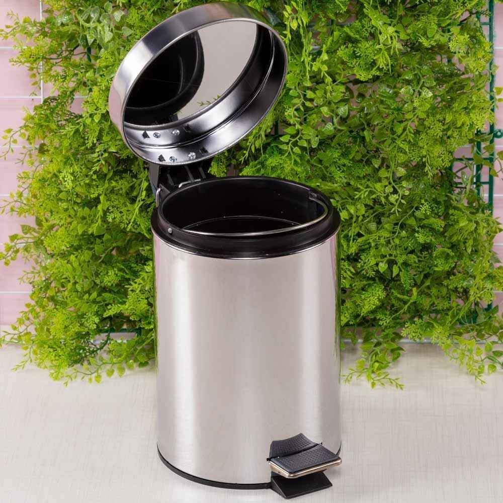 Lixeira Redonda com Pedal Havan Casa 5 Litros - Inox