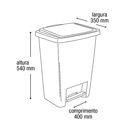 Lixeira Com Pedal Preta 35 Litros