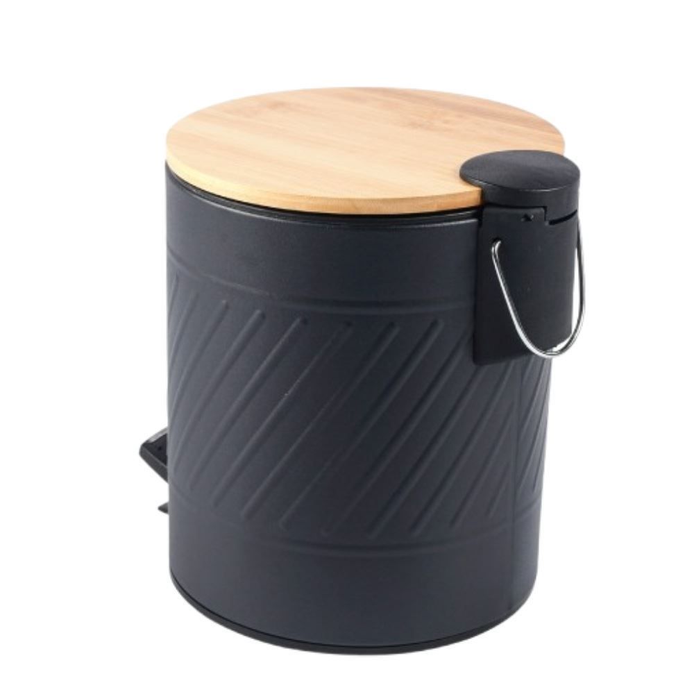 Lixeira Com Tampa De Bambu Kaybee - 5 Litros