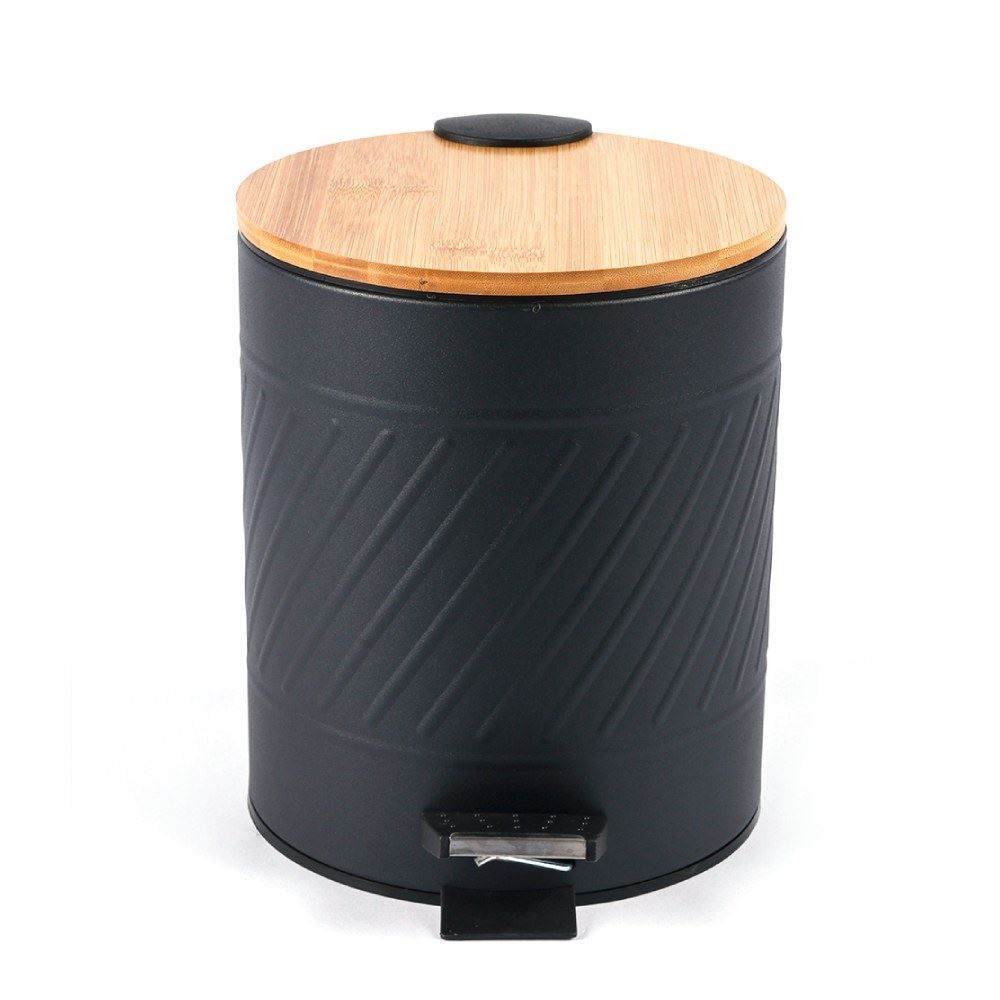 Lixeira Com Tampa De Bambu Kaybee - 5 Litros