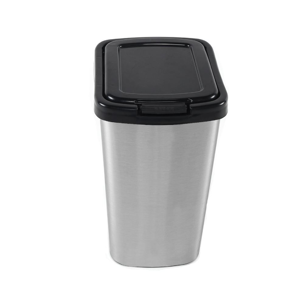 Lixeira Com Tampa De Plástico Label 9L - Metalizada